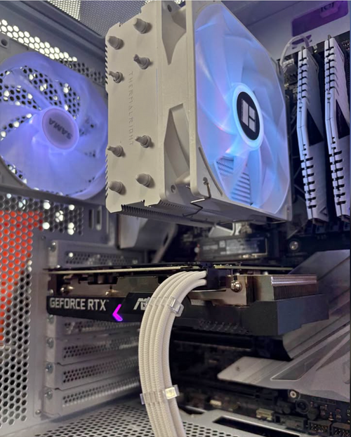 Close-up of RTX 3060 GPU and CPU cooler